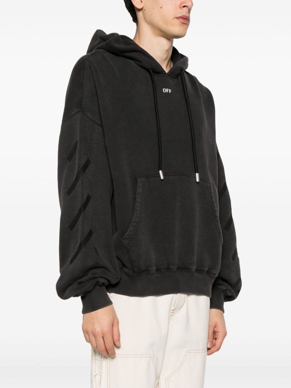 Off-White Men Logo Cotton Hoodie - 3