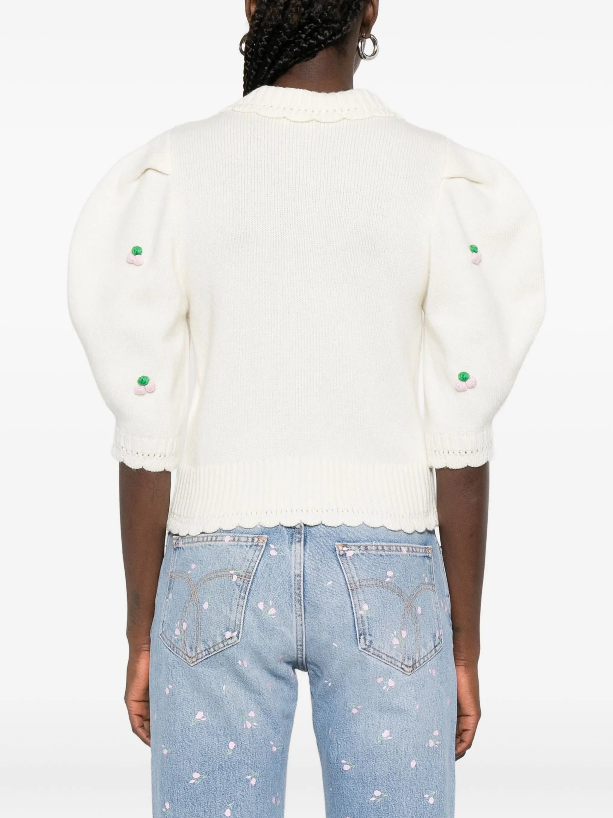 Stine Goya Puff-sleeve Embroidered Cardigan - 3