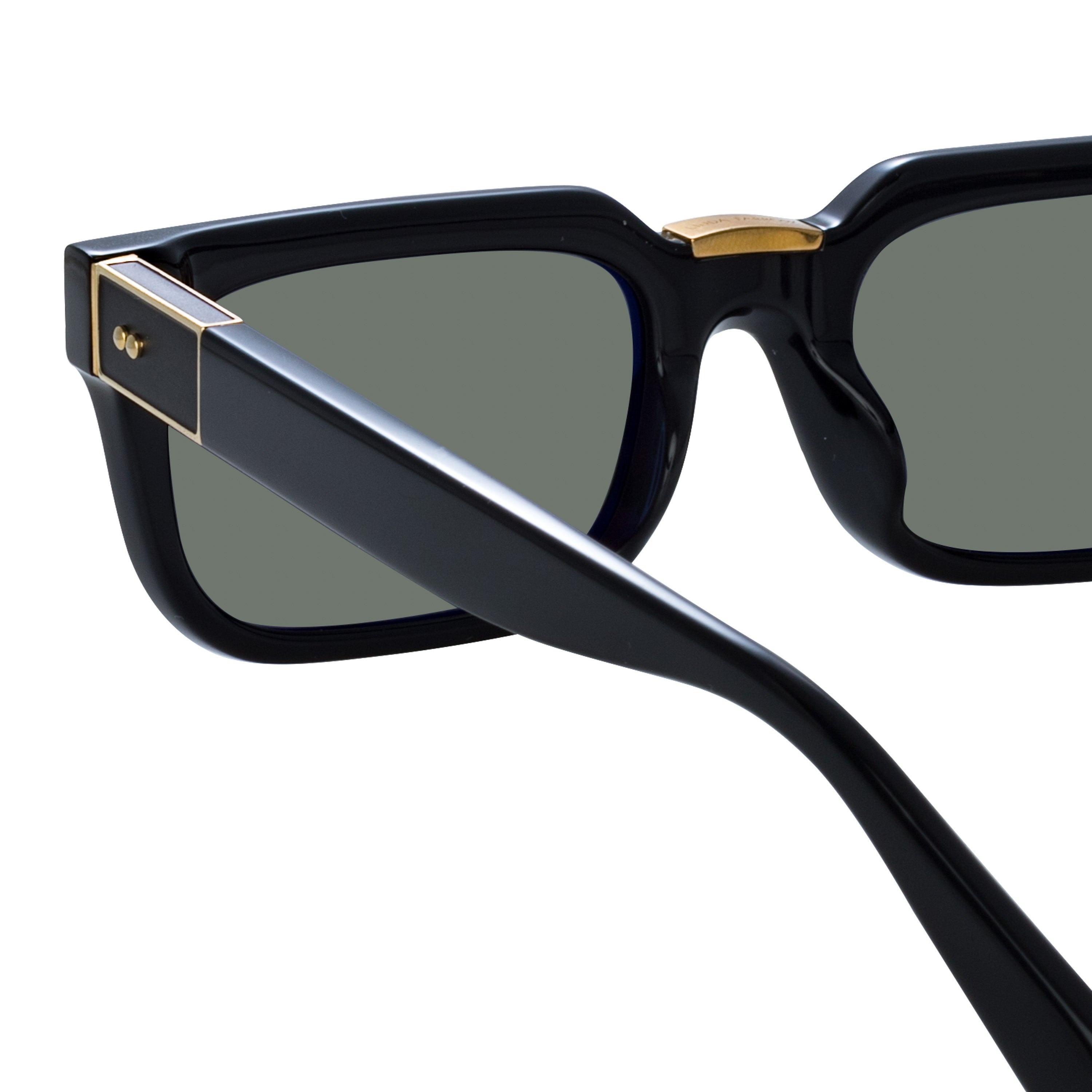 MEN'S YOAN ANGULAR SUNGLASSES IN BLACK - 5