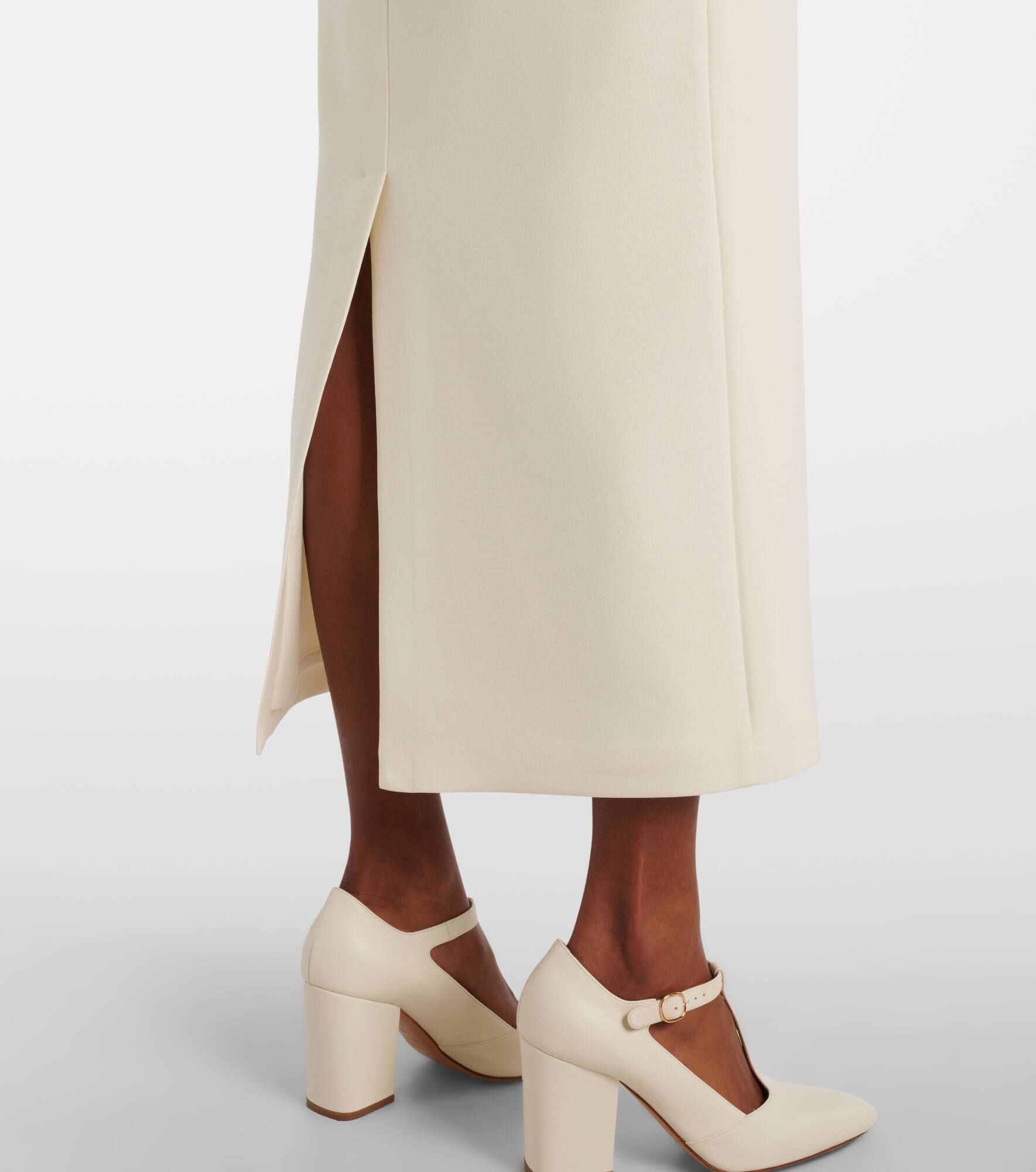 Bridal Gullu caped crêpe midi dress - 5