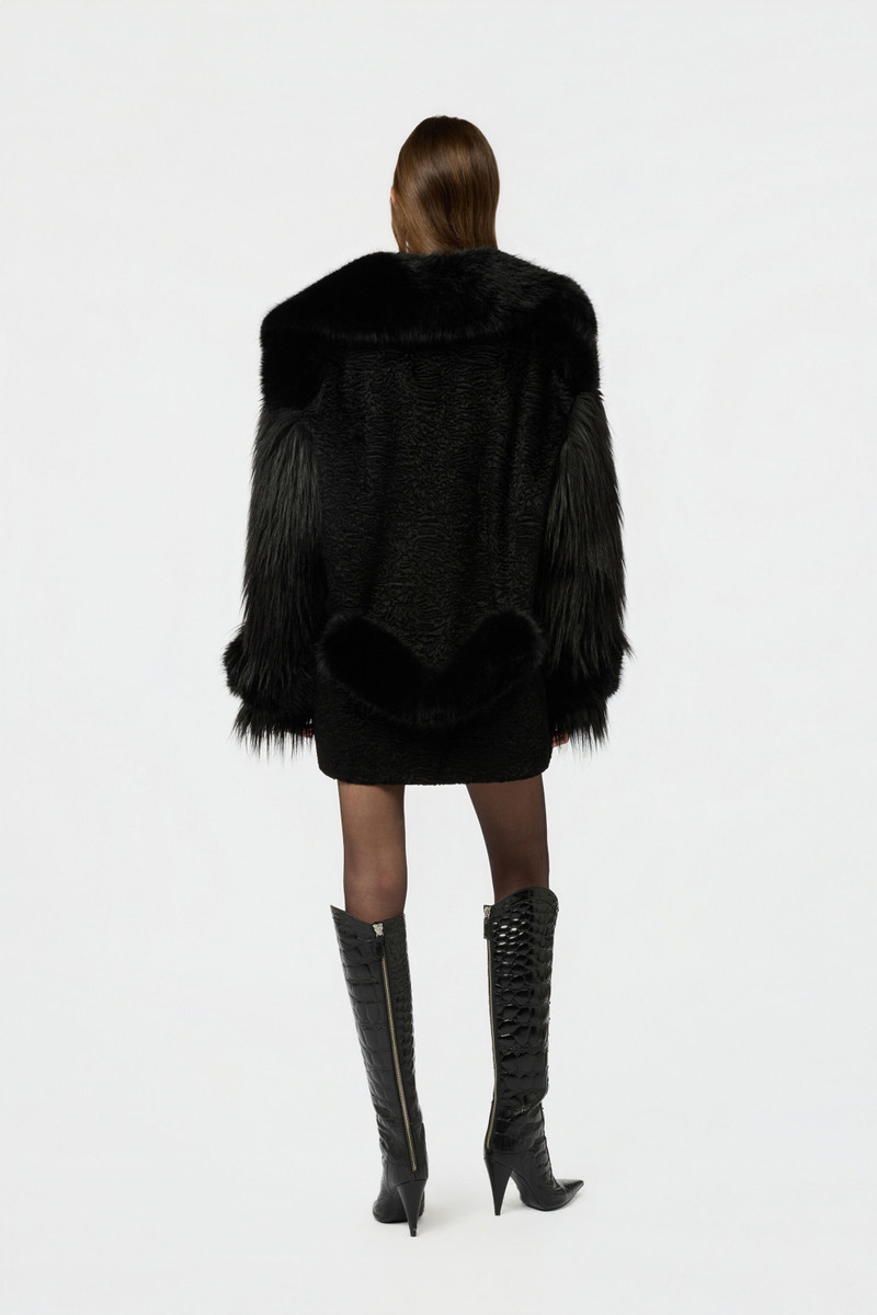 Black Kidassia Eco Fur Caban 4