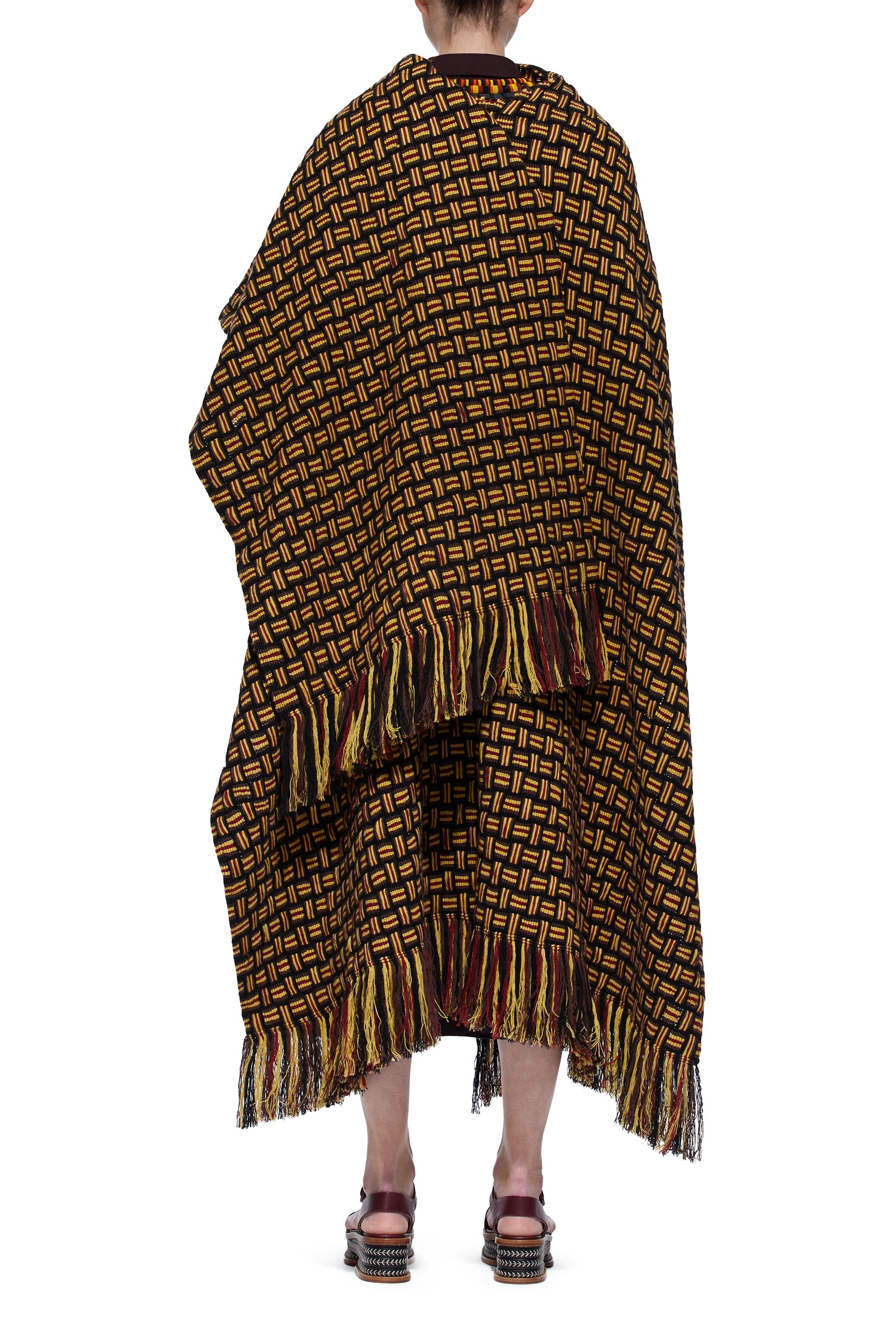 Gasly Rhuana Poncho in Multi Stripe Cashmere - 5