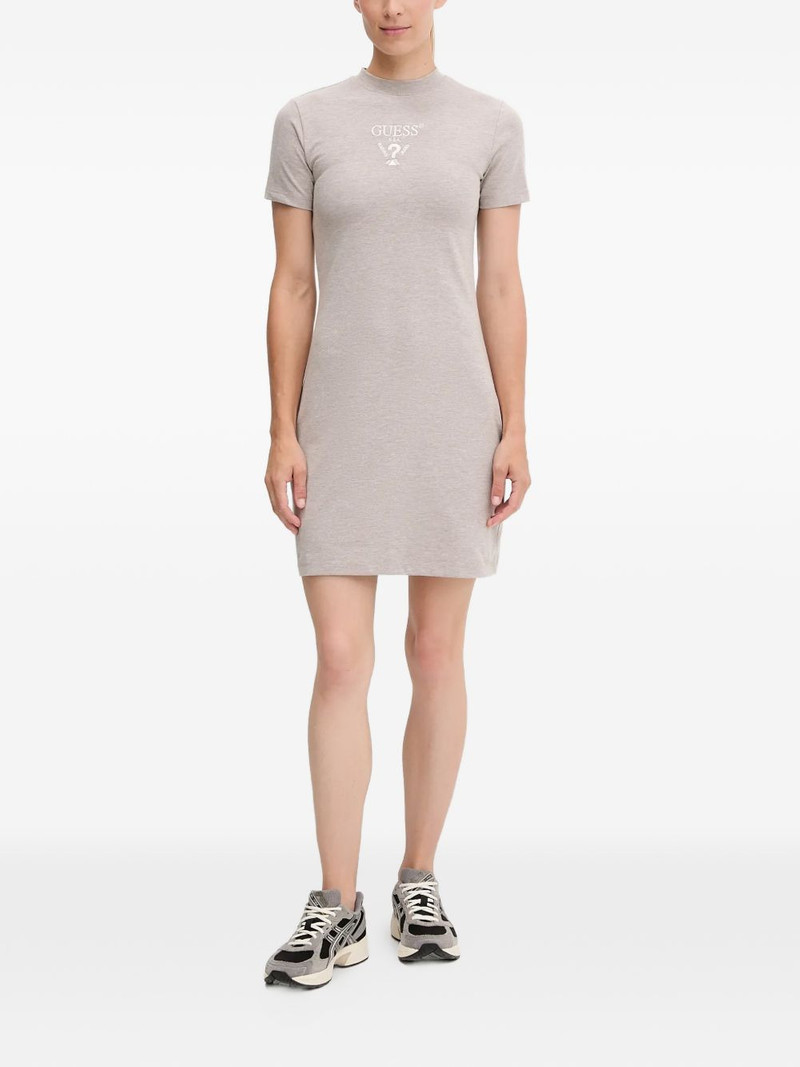 logo-embroidered short-sleeve dress 1