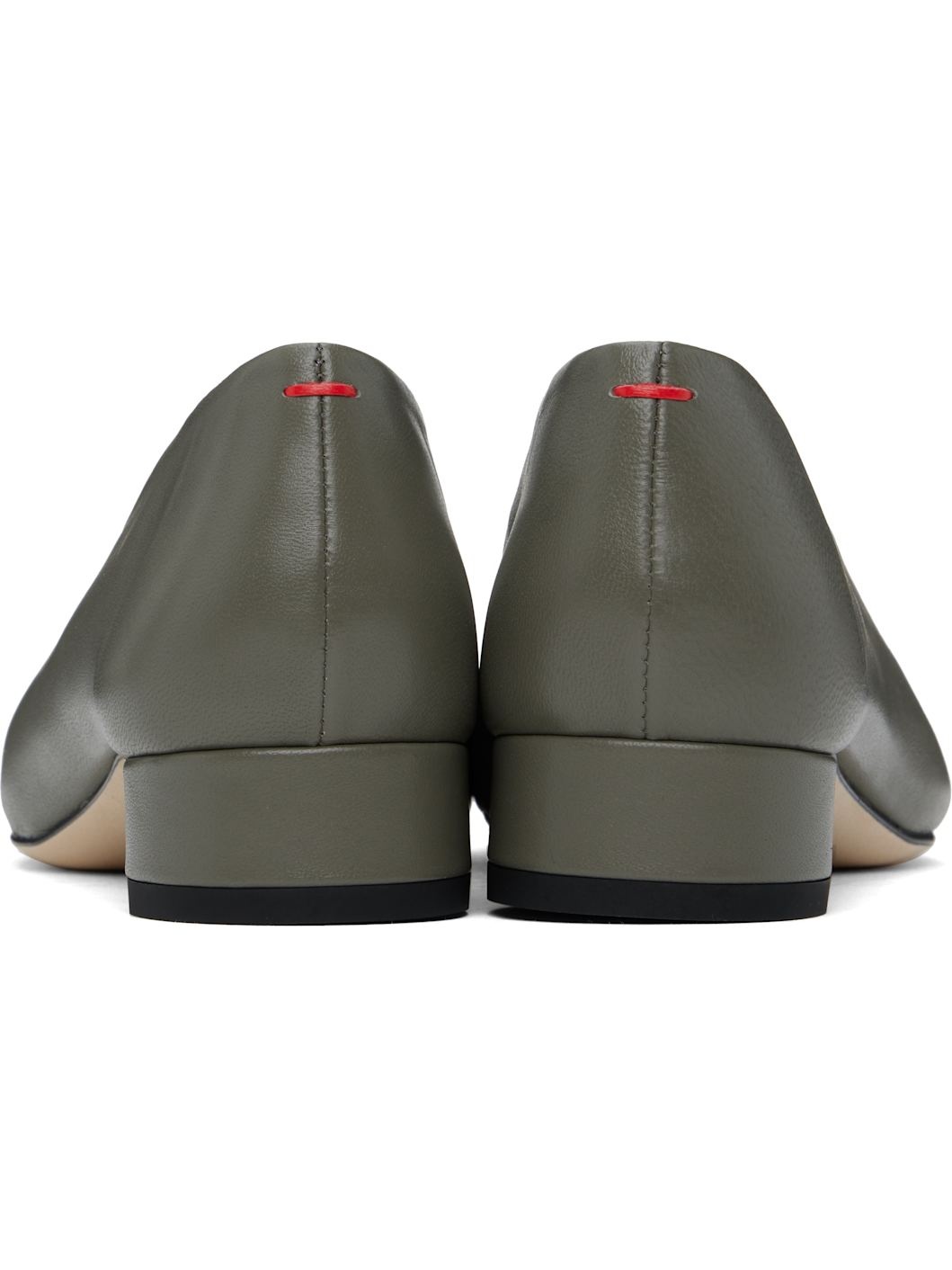 Gray Delia Leather Ballerina Flats - 2