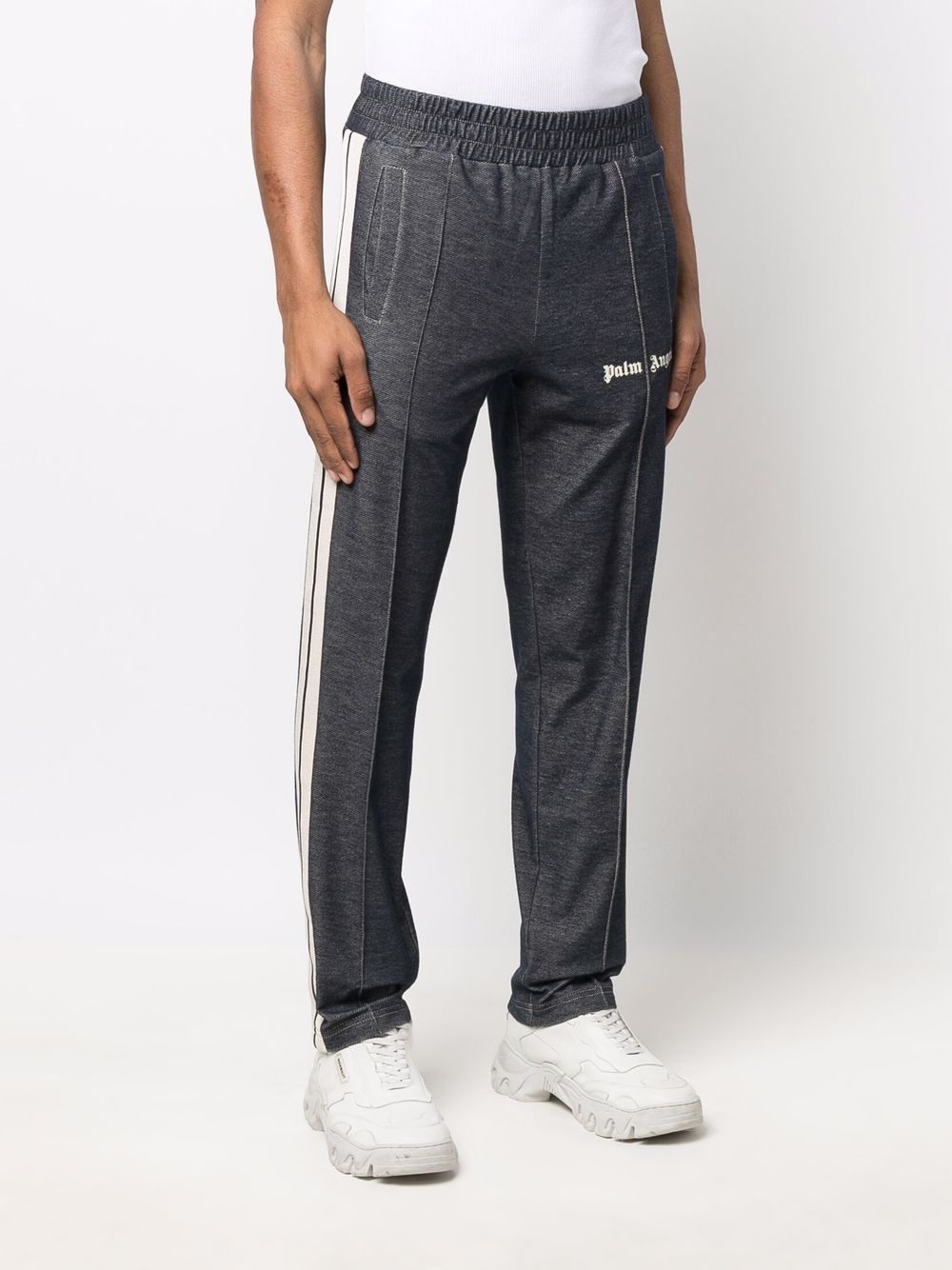 denim-effect track pants - 3