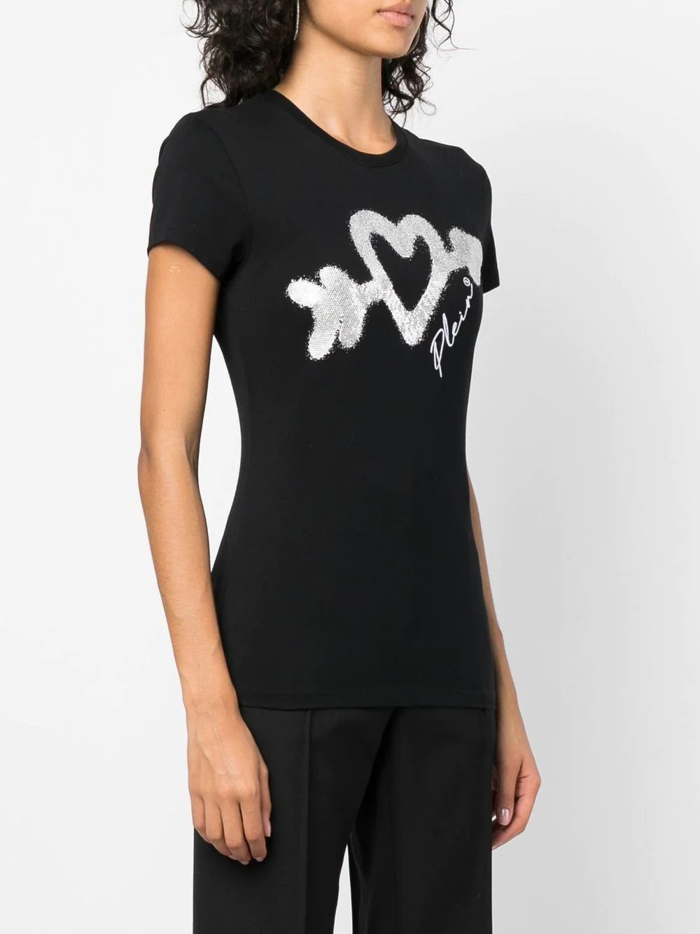 heart-print logo T-shirt - 3