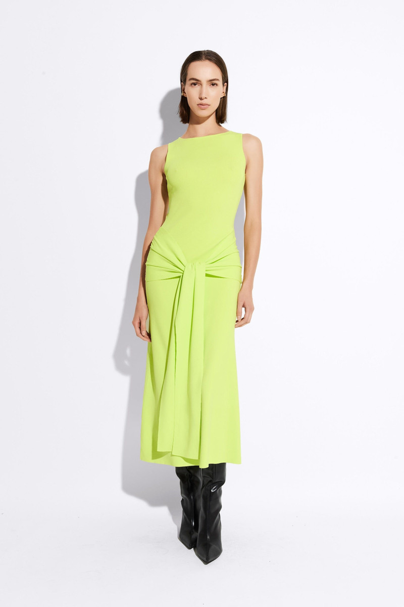 LAPOINTE Matte Viscose Waist Tie Dress outlook