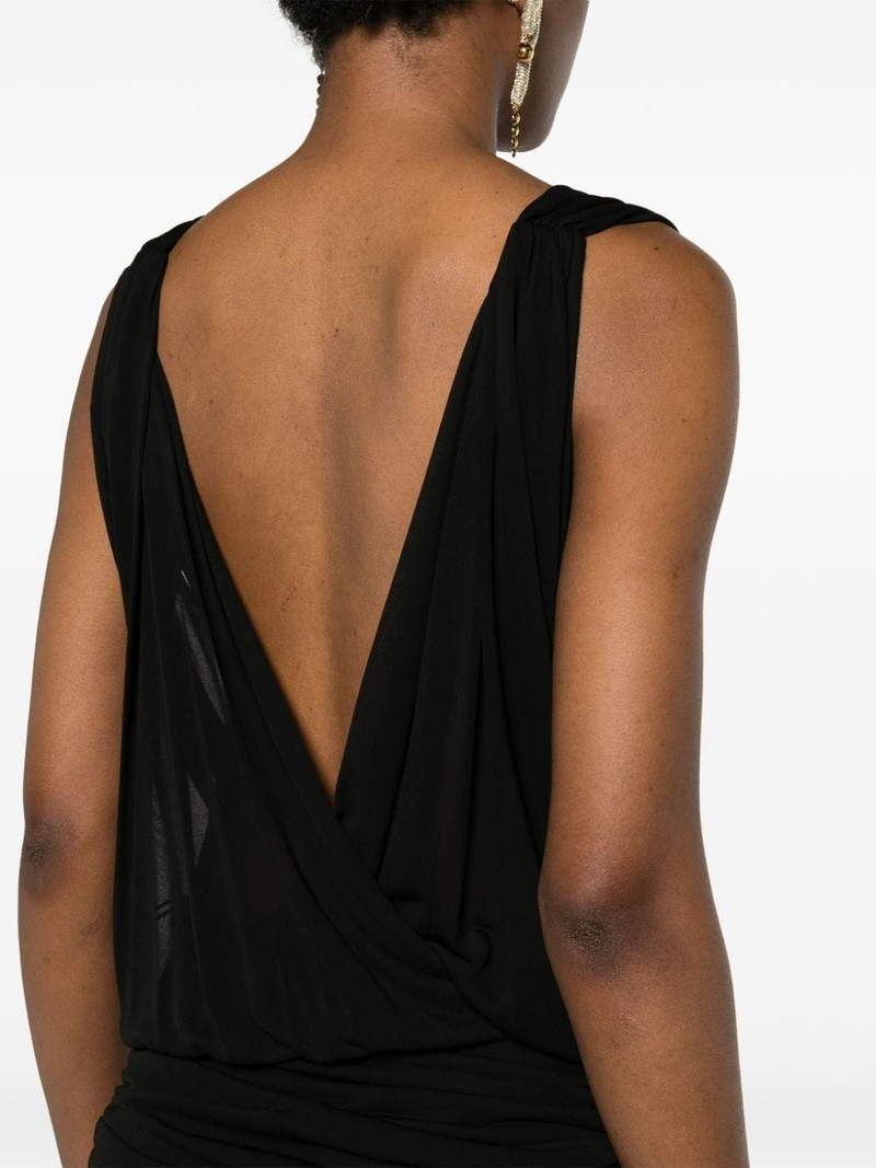 plunge ruched midi dress 5
