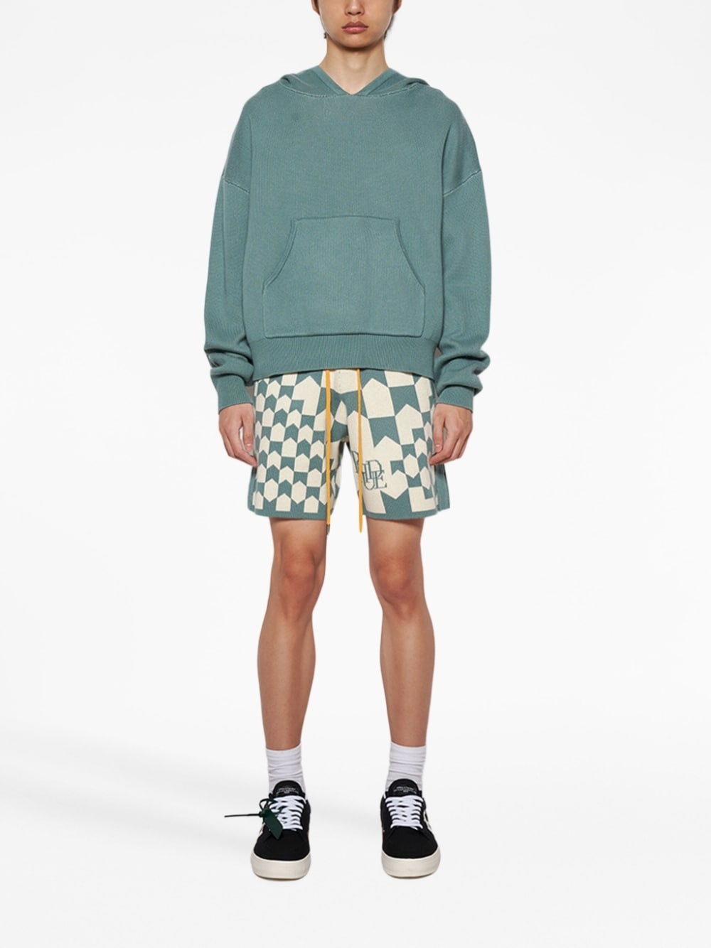 Racing monogram-knit shorts - 2
