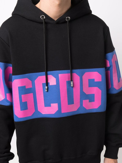 GCDS logo-print cotton hoodie outlook