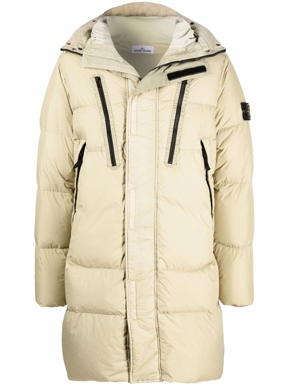 padded zip-up down coat - 1