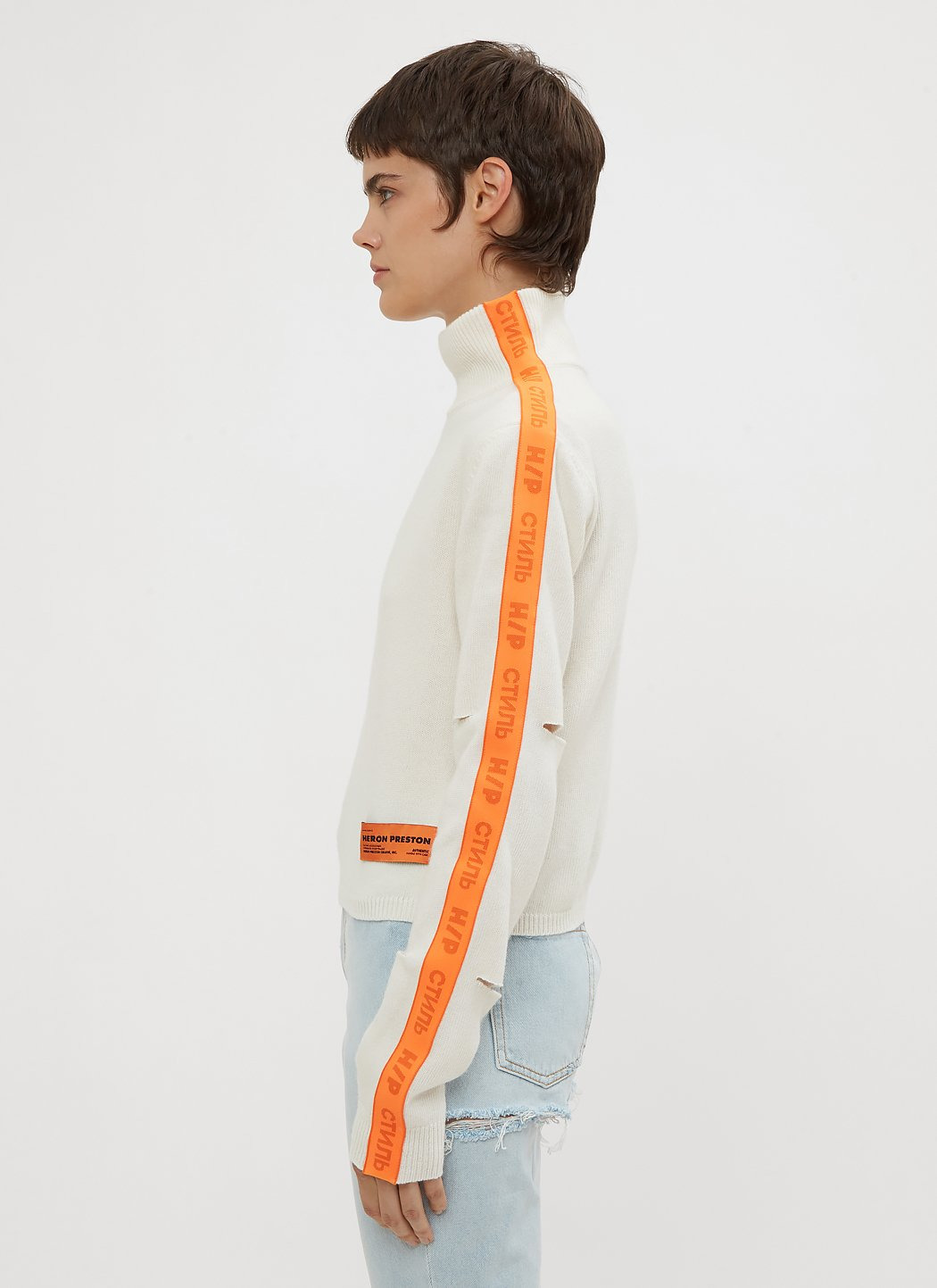 Heron Preston Women Cropped Ctnmb Ribbed Turtle Neck Sweater - 3