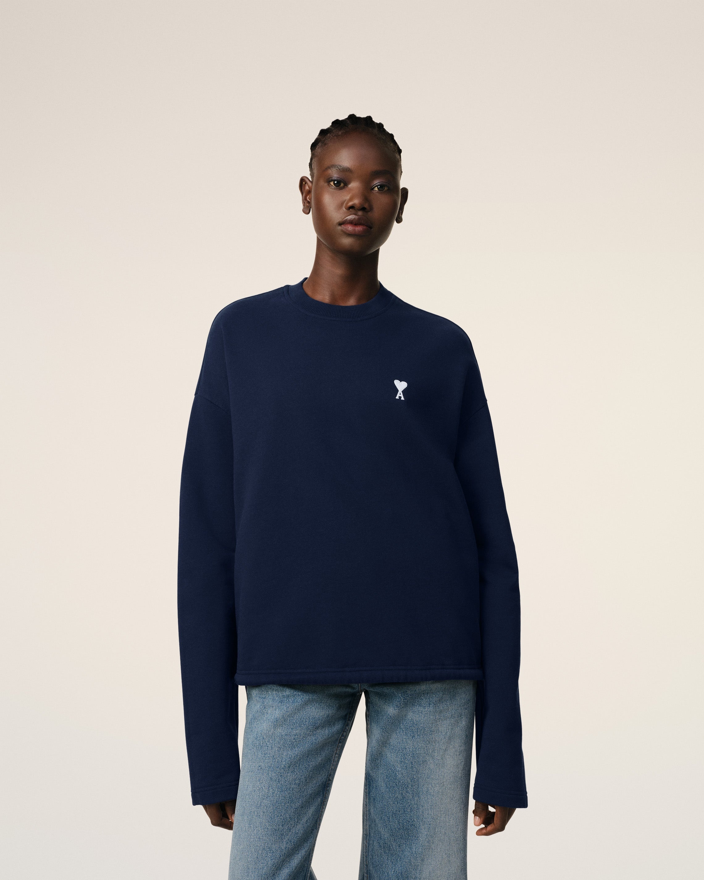 NAVY COTTON AMI DE COEUR SWEATSHIRT - 3