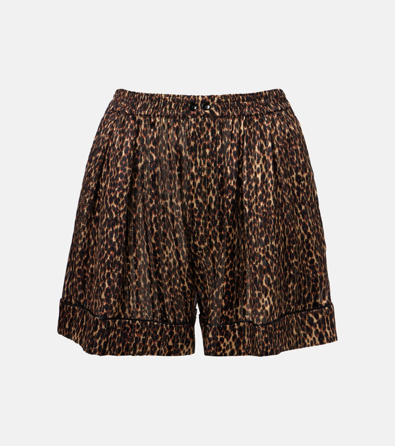 Leopard-print silk shorts 1