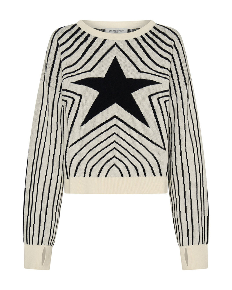 Star Gazing Knitted Sweater - Mono Print 1