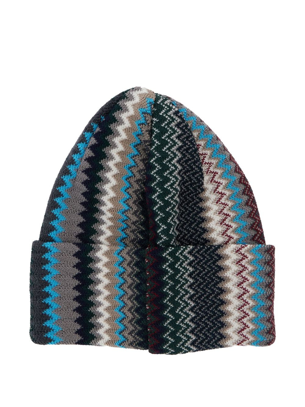 zigzag-pattern beanie - 2