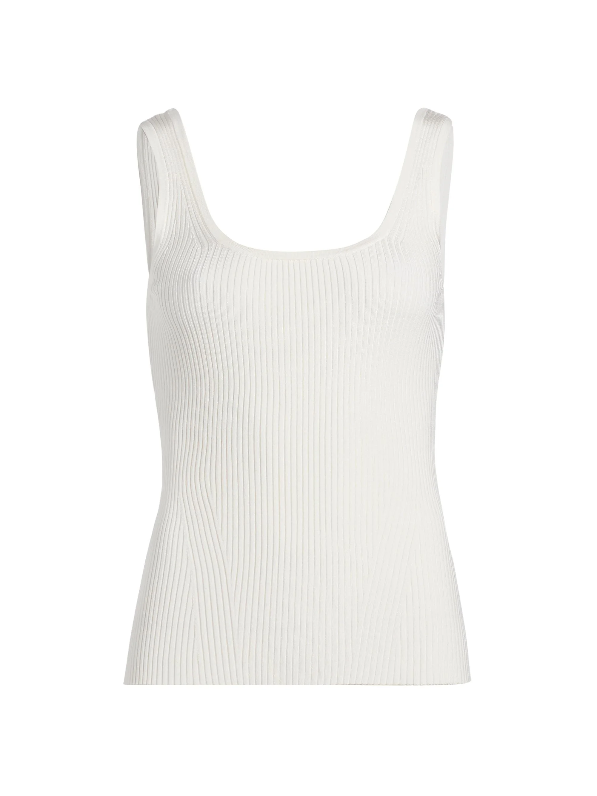 Women's Scoopneck Rib-Knit Tank - Parchment - 1