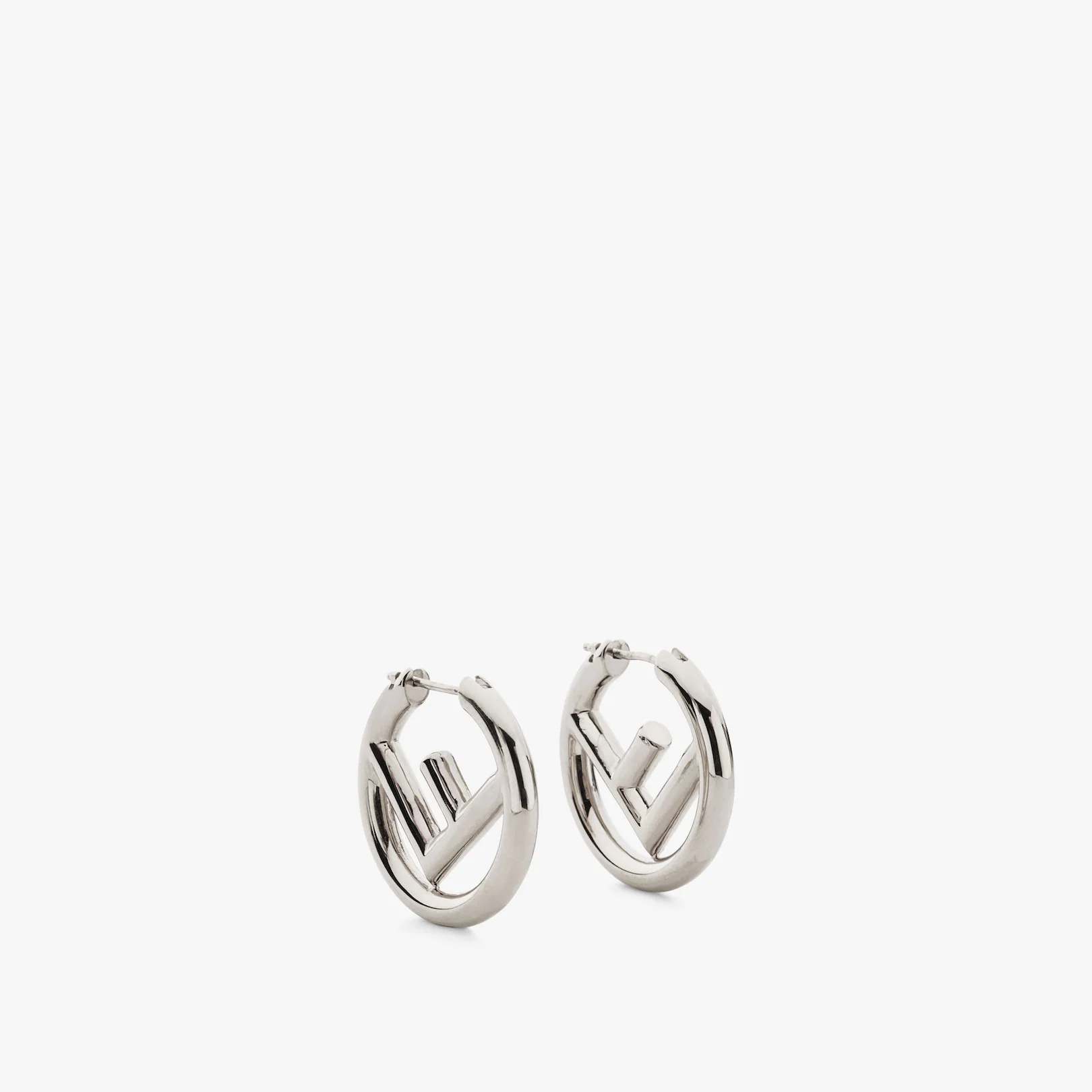 Palladium-colored earrings - 1