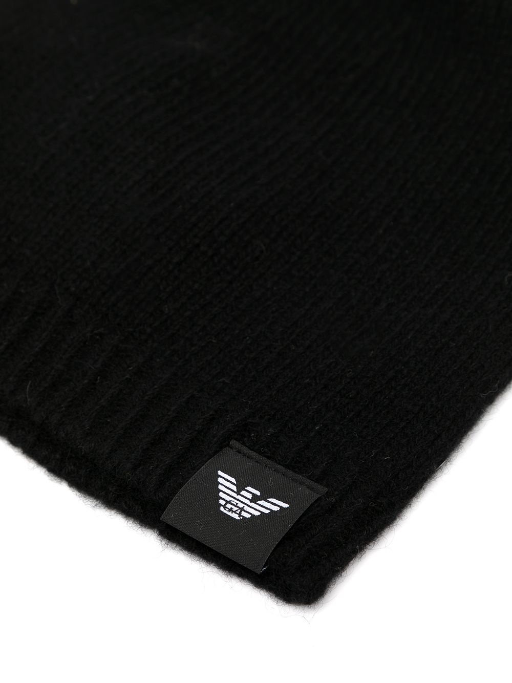 logo-patch knitted beanie - 2