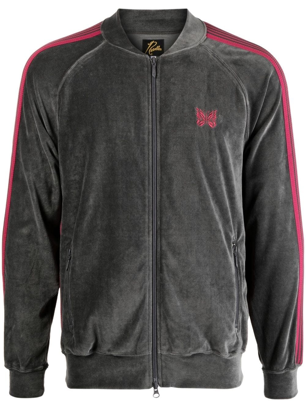 embroidered-logo zip-up sweatshirt - 1