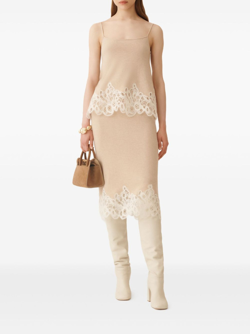 FABIANA FILIPPI lace-trimmed knitted tank top outlook