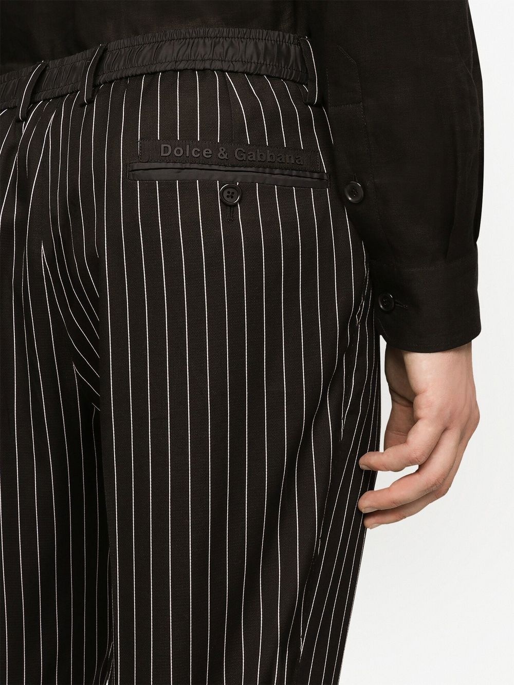 pinstripe jacquard tailored trousers - 5