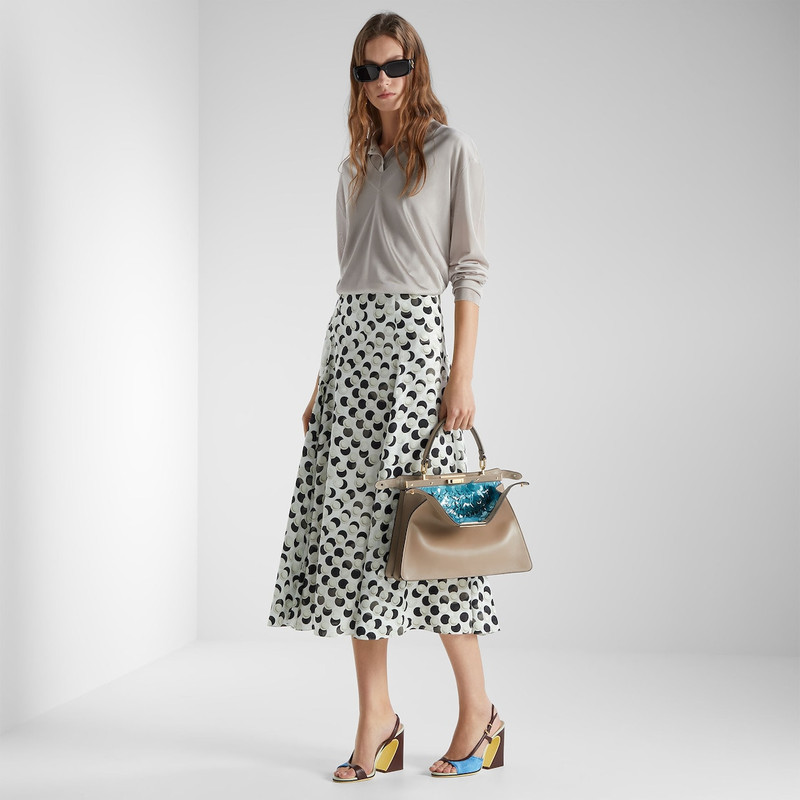 FENDI Sweater Light gray shiny viscose sweater outlook