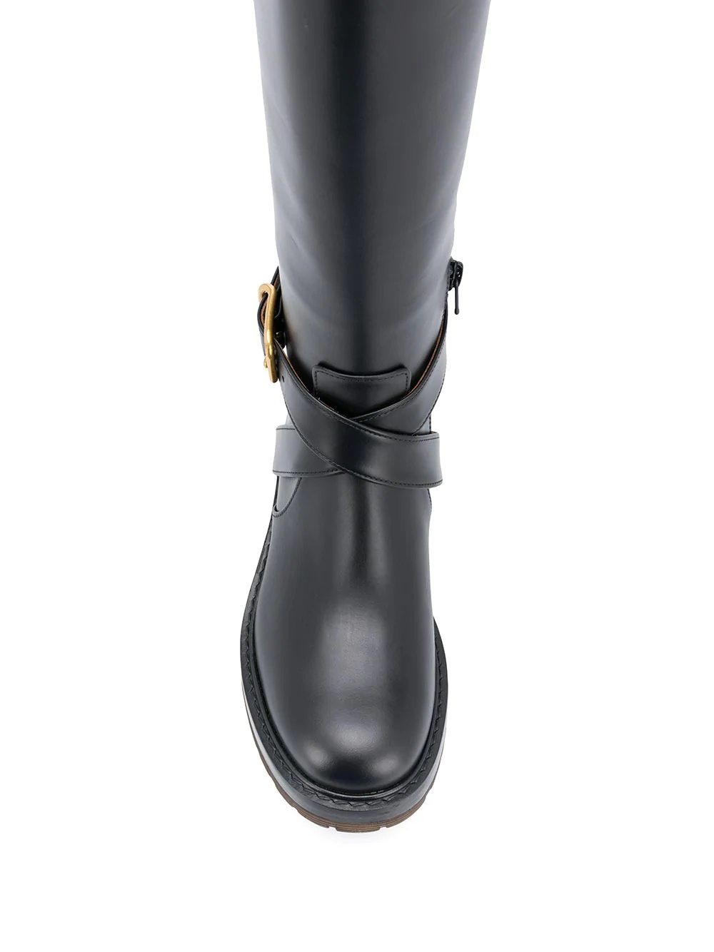 wraparound strap knee-high boots - 4