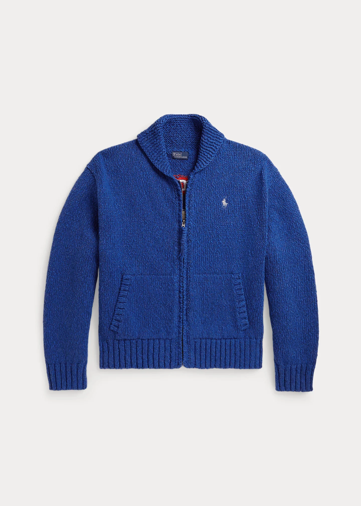 Wave-Logo Cotton Zip Cardigan - 1