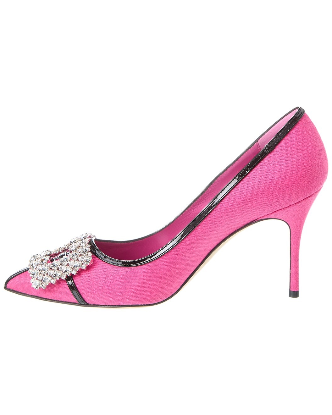 Manolo Blahnik Tuberian 90 Linen & Leather Pump - 2