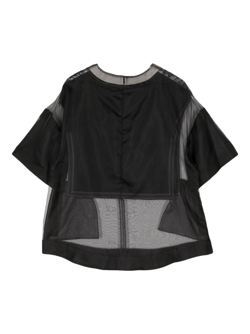 tulle-panelled T-shirt - 2