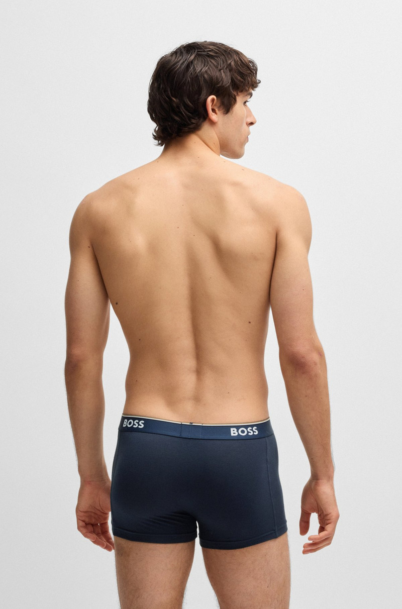 BOSS THREE-PACK OF STRETCH-COTTON TRUNKS WITH LOGO WAISTBAND outlook