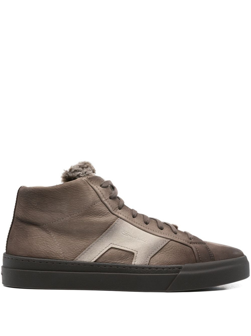 leather shearling sneakers 1