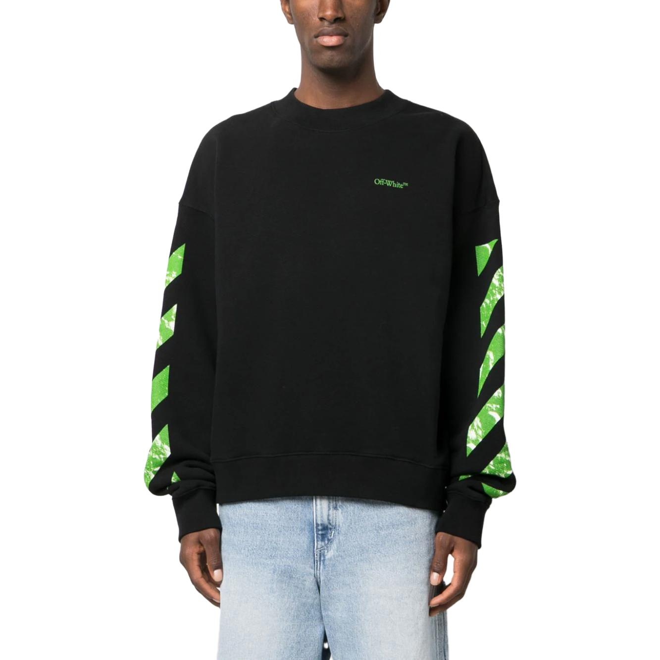 Off-White Diag Stripe Cotton Sweatshirt 'Black' OMBA054F23FLE0081050 - 2