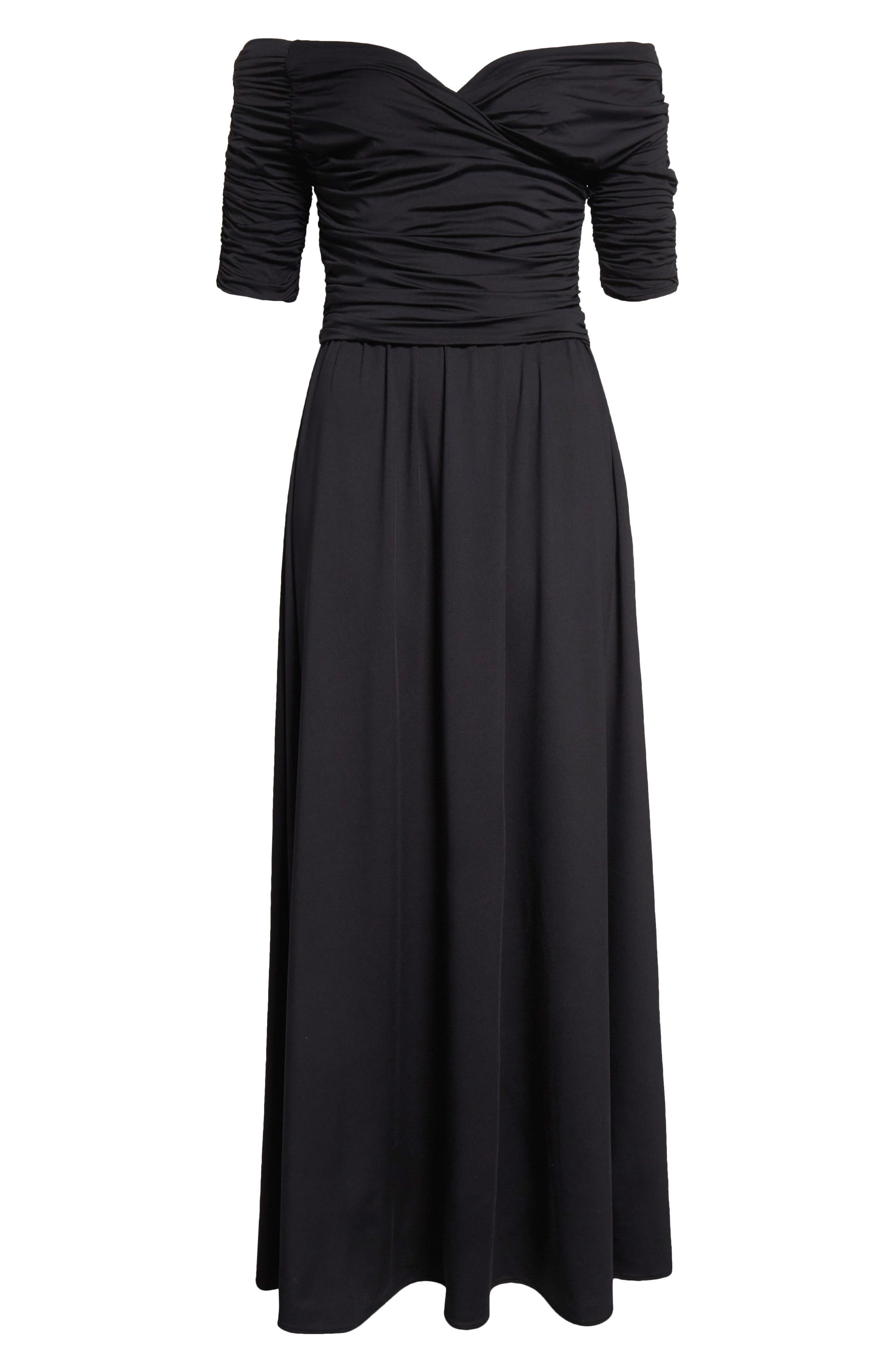 Altuzarra Char Ruched Off The Shoulder Stretch Jersey Midi Dress in 000001 Black at Nordstrom - 5