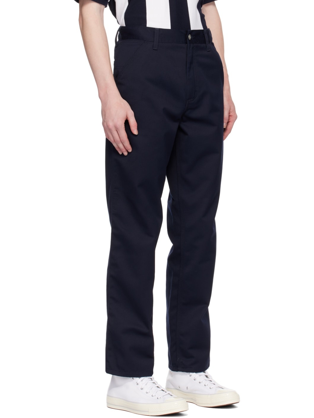 Navy Simple Trousers - 2