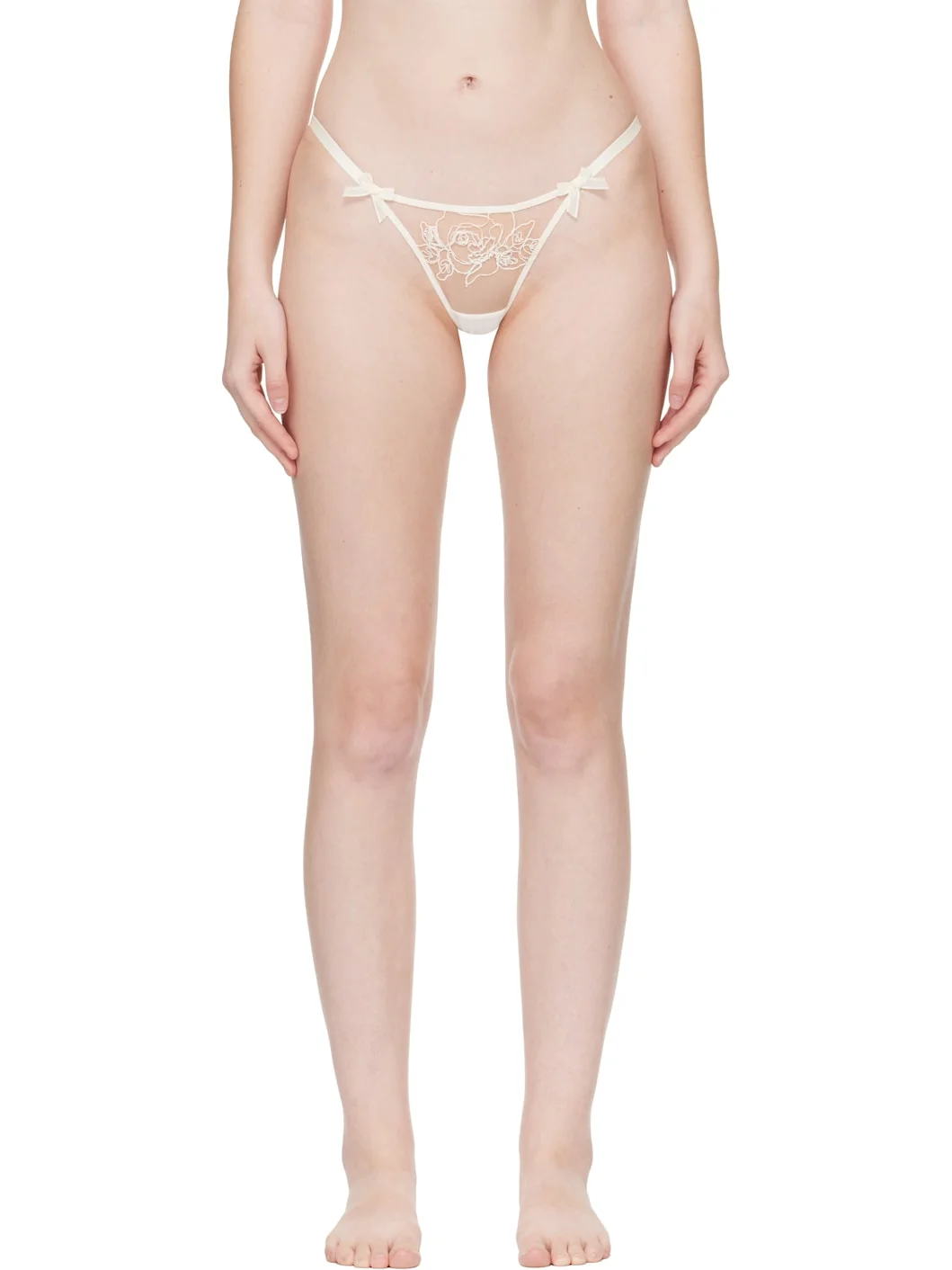 Off-White & Beige Lindie Thong - 1