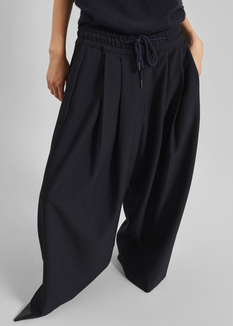 Corlen Pleated Wide Pants - Dark Navy 3