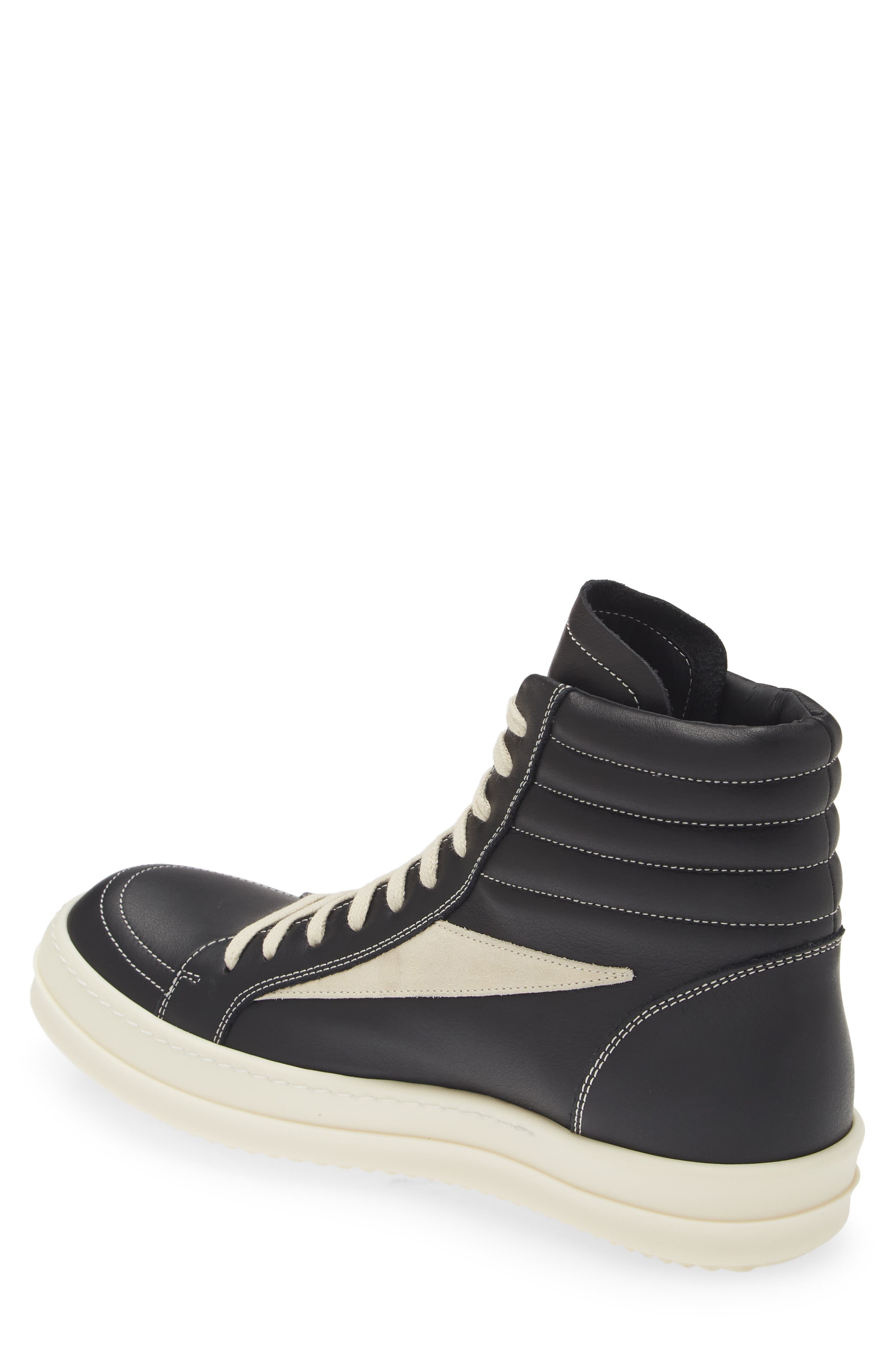 Rick Owens Porterville High Top Sneaker in Black/Milk/Milk at Nordstrom - 2