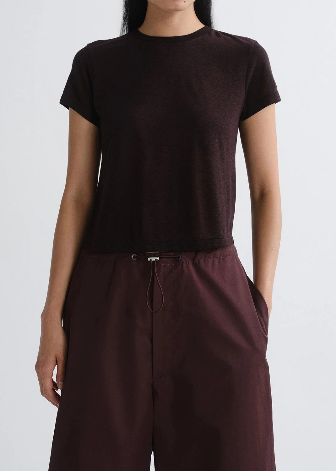 ADINE SHRUNKEN TEE (TENCEL JERSEY) IN RISTRETTO - 1