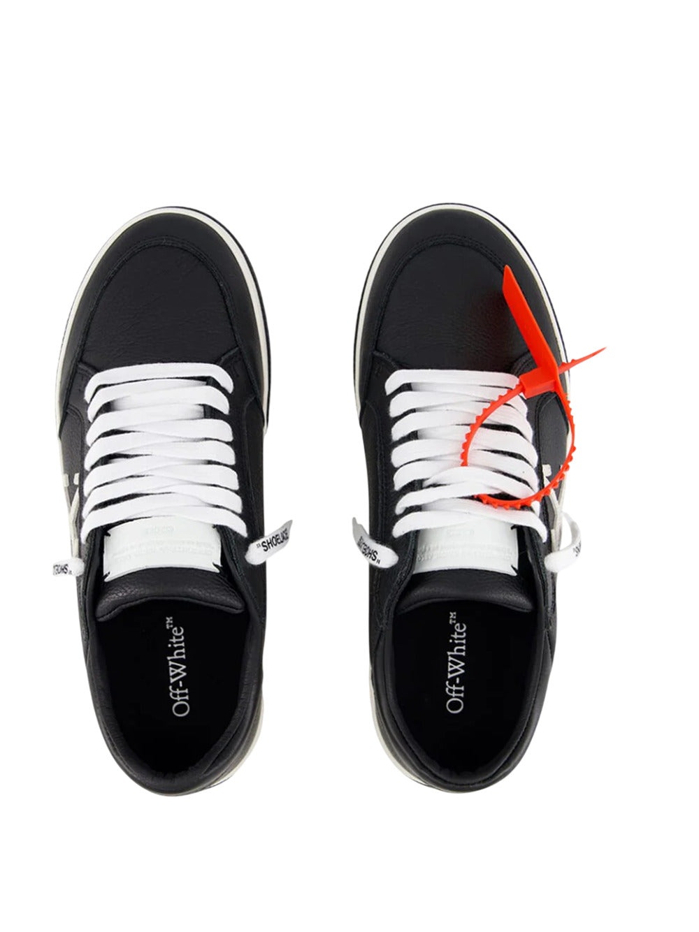 Off White Men New Black Vulcanized Low Sneakers - 4