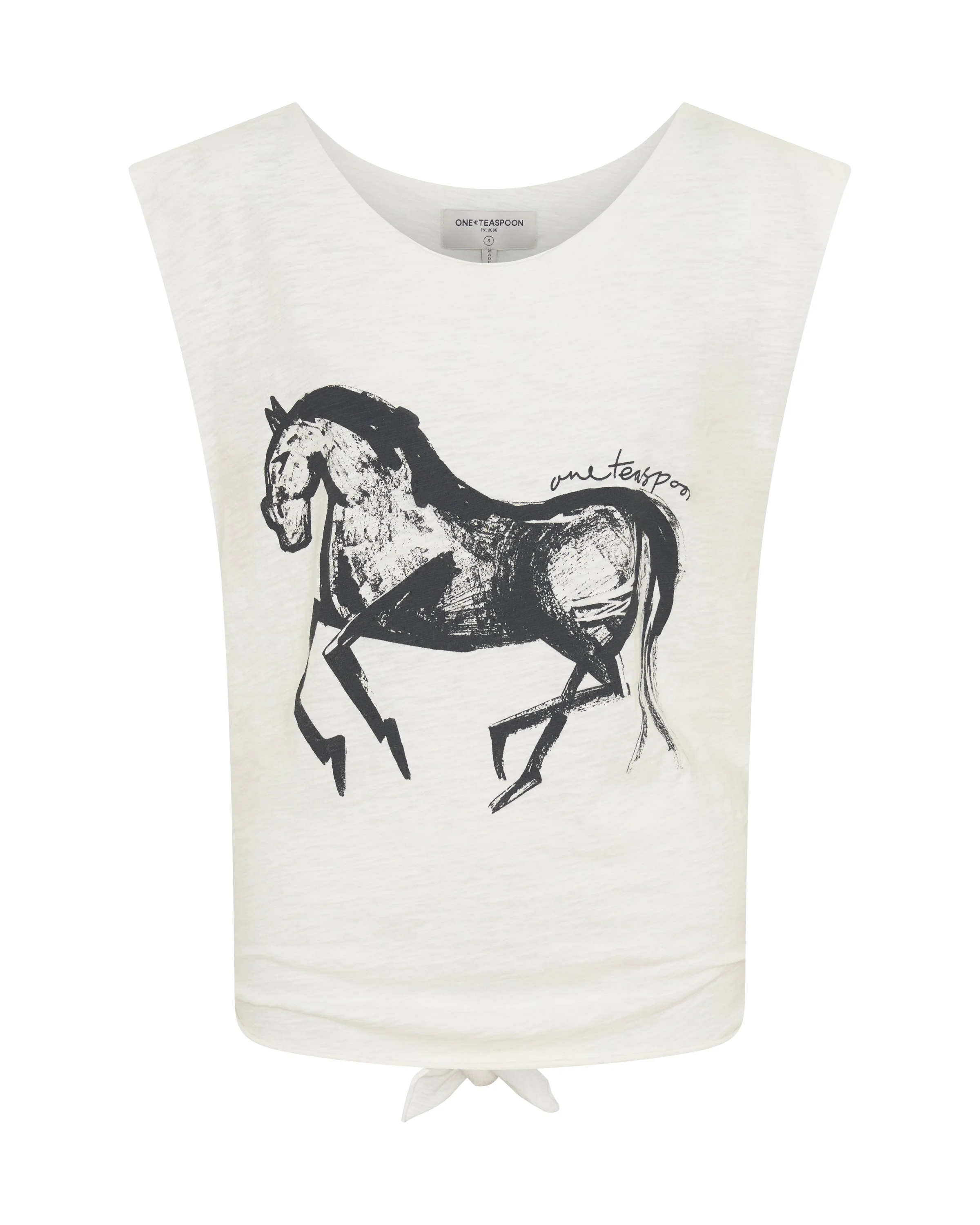 Wild Stallion Vintage Tank Top - White - 1