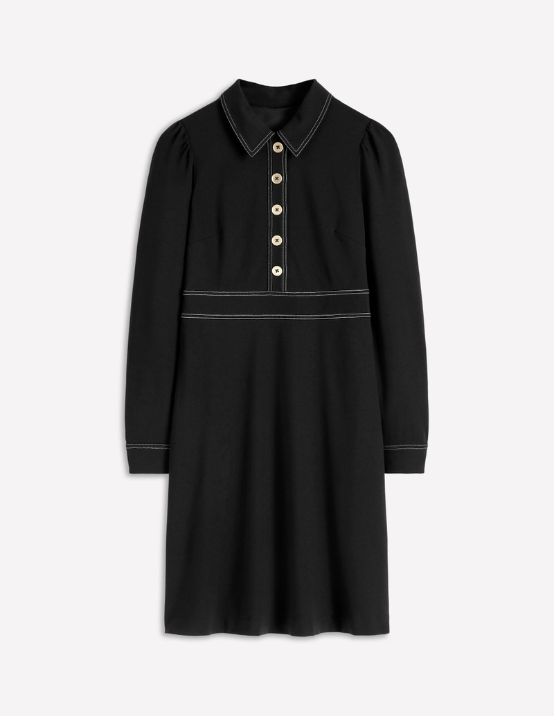 Nicolette Long Sleeve Dress-Black 1