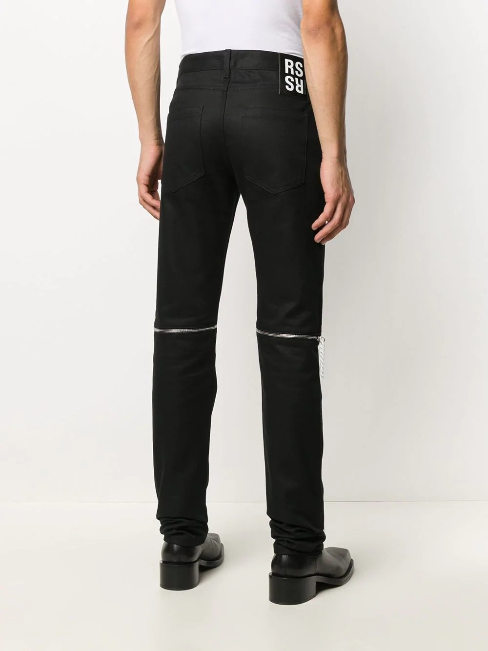 zipped knees slim-fit trousers - 4