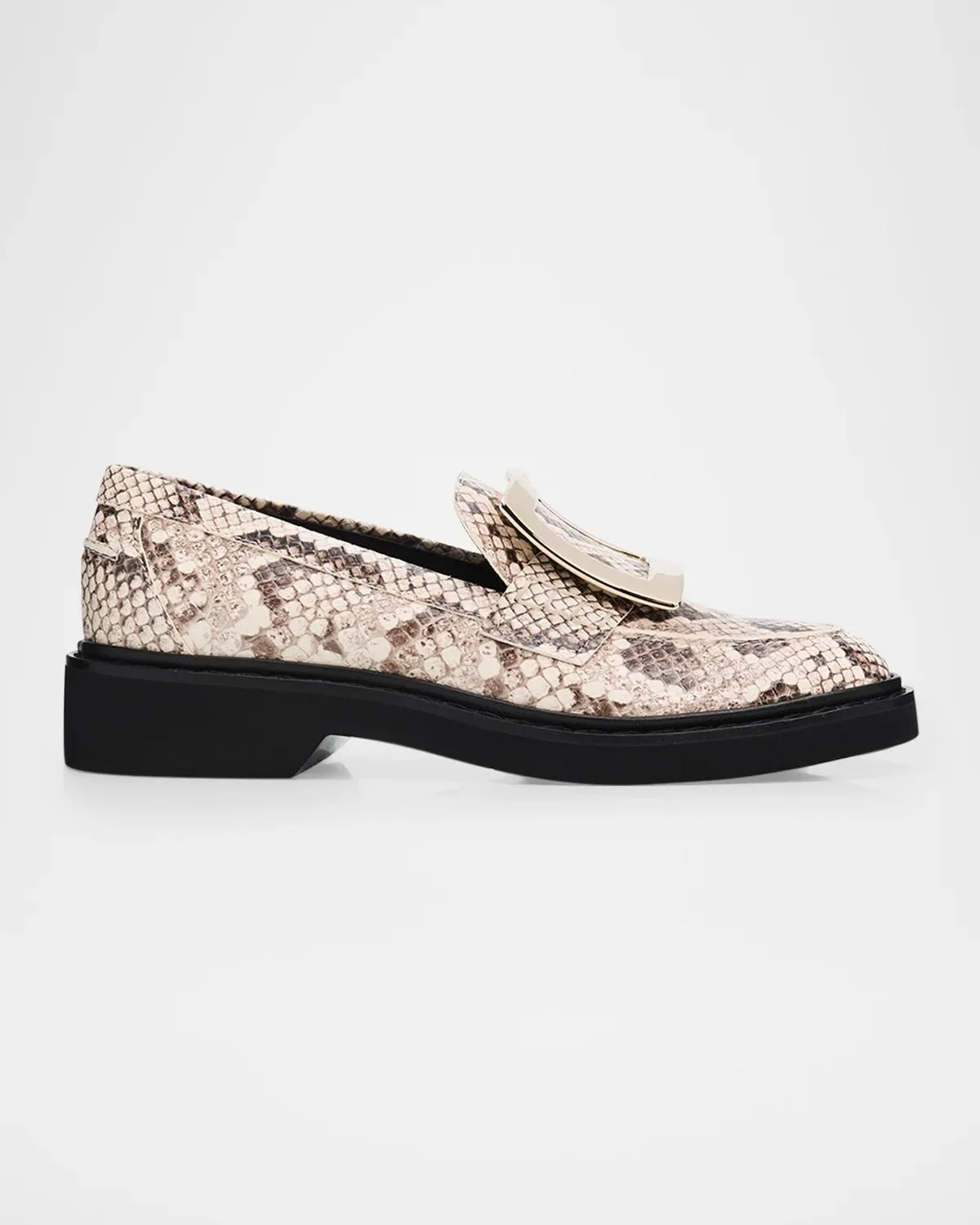 Viv Rangers Snake-Printed Leather Loafers - 1