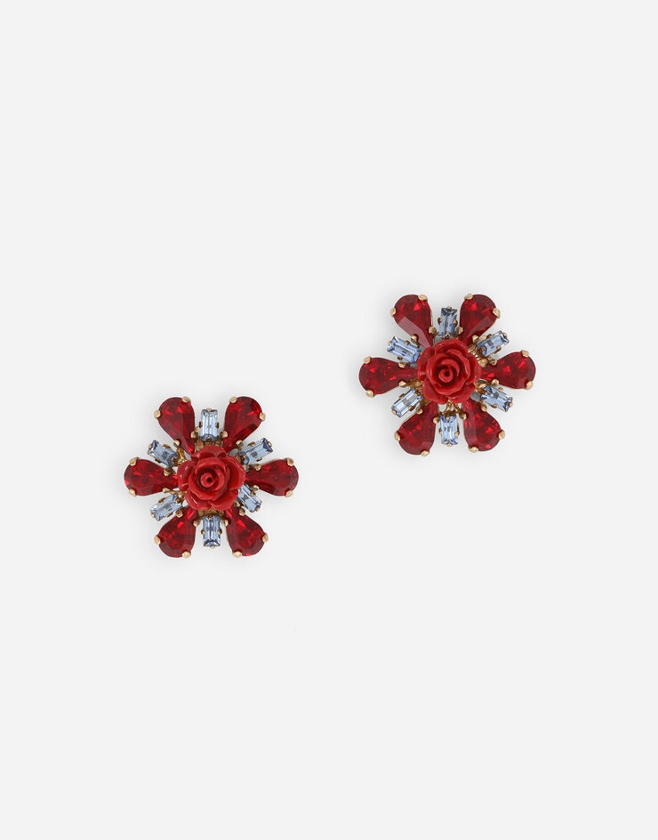 Clip-on earrings with rhinestone accents - 1