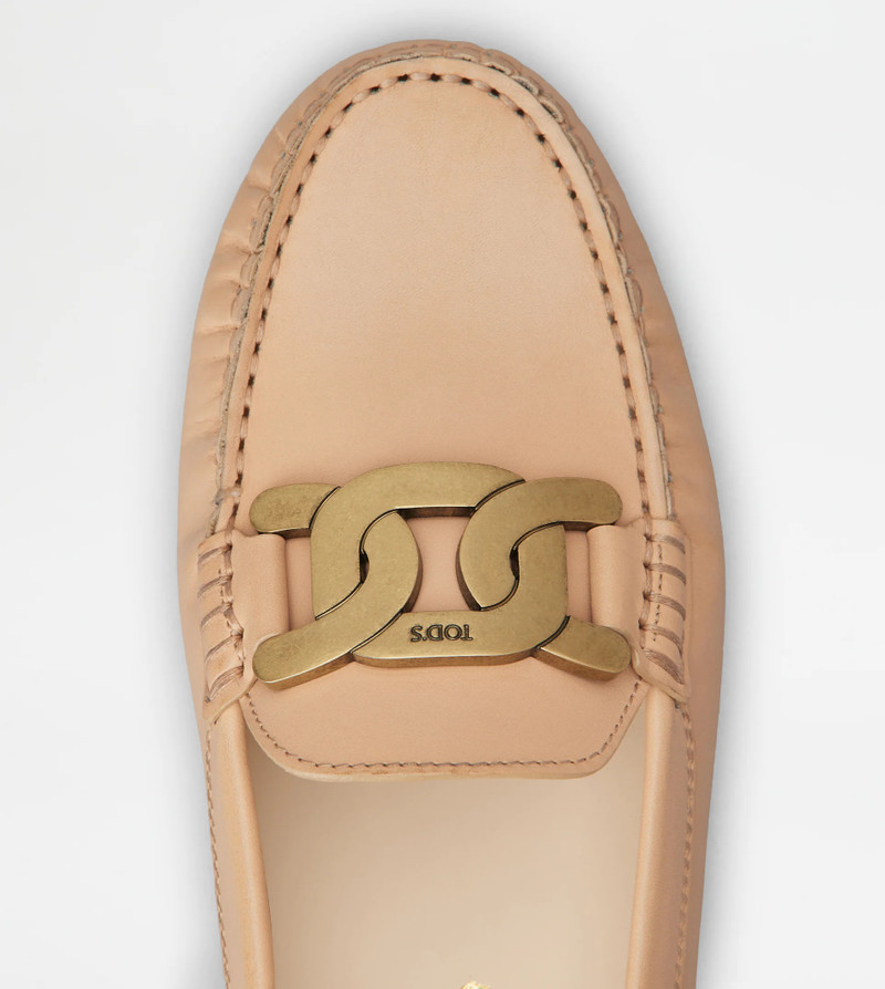 KATE GOMMINO DRIVING SHOES IN LEATHER - PINK 5