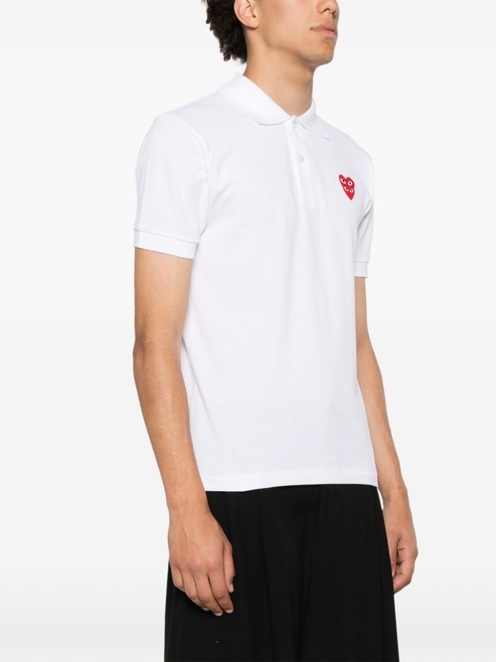 heart-patch cotton polo shirt - 4