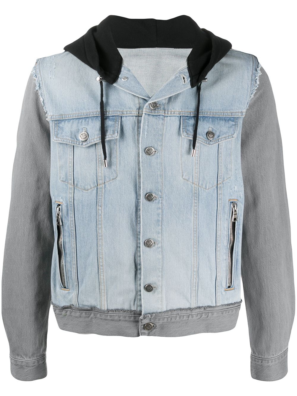 hooded denim jacket - 1