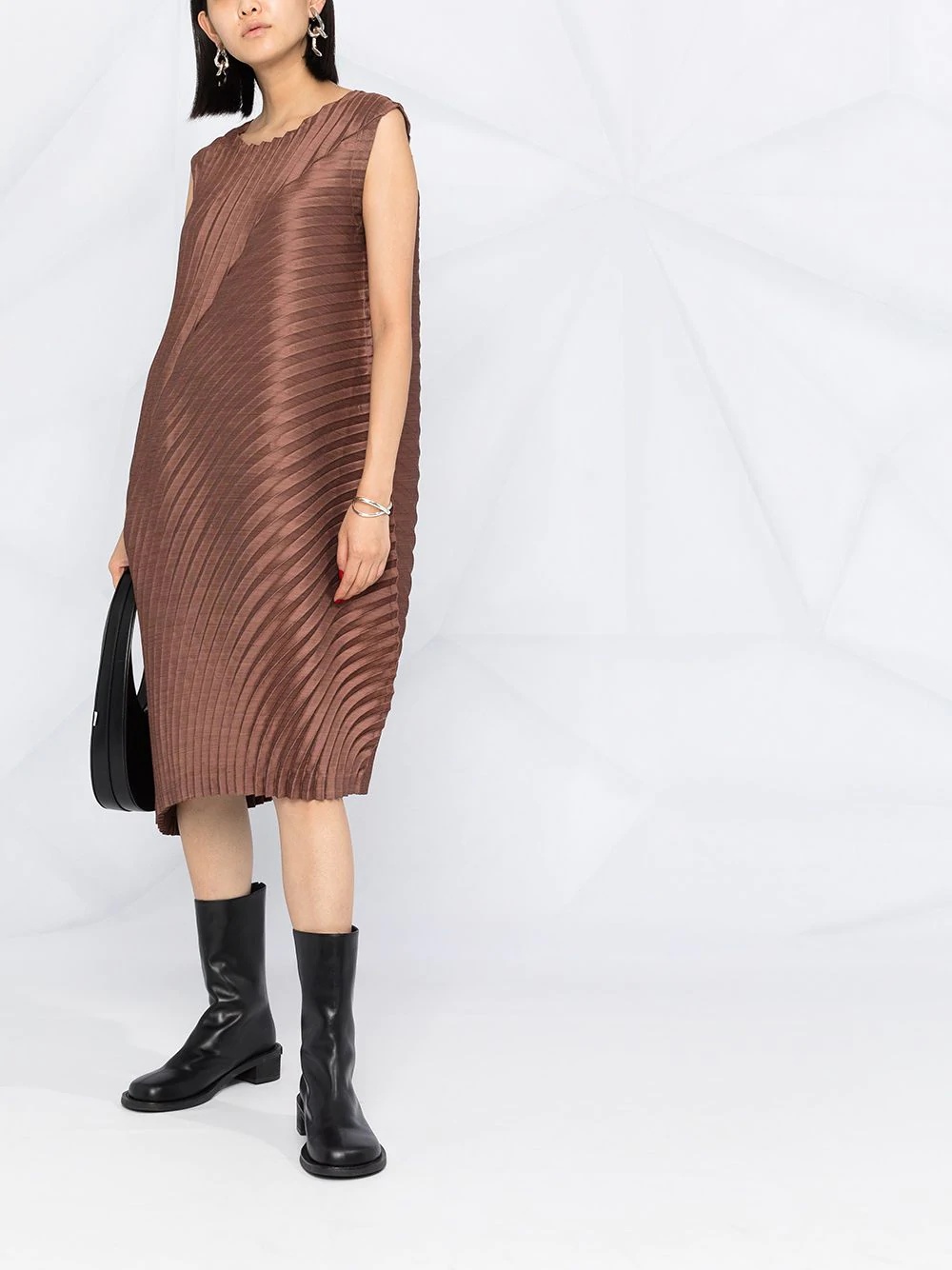 pleated asymmetric dress - 2